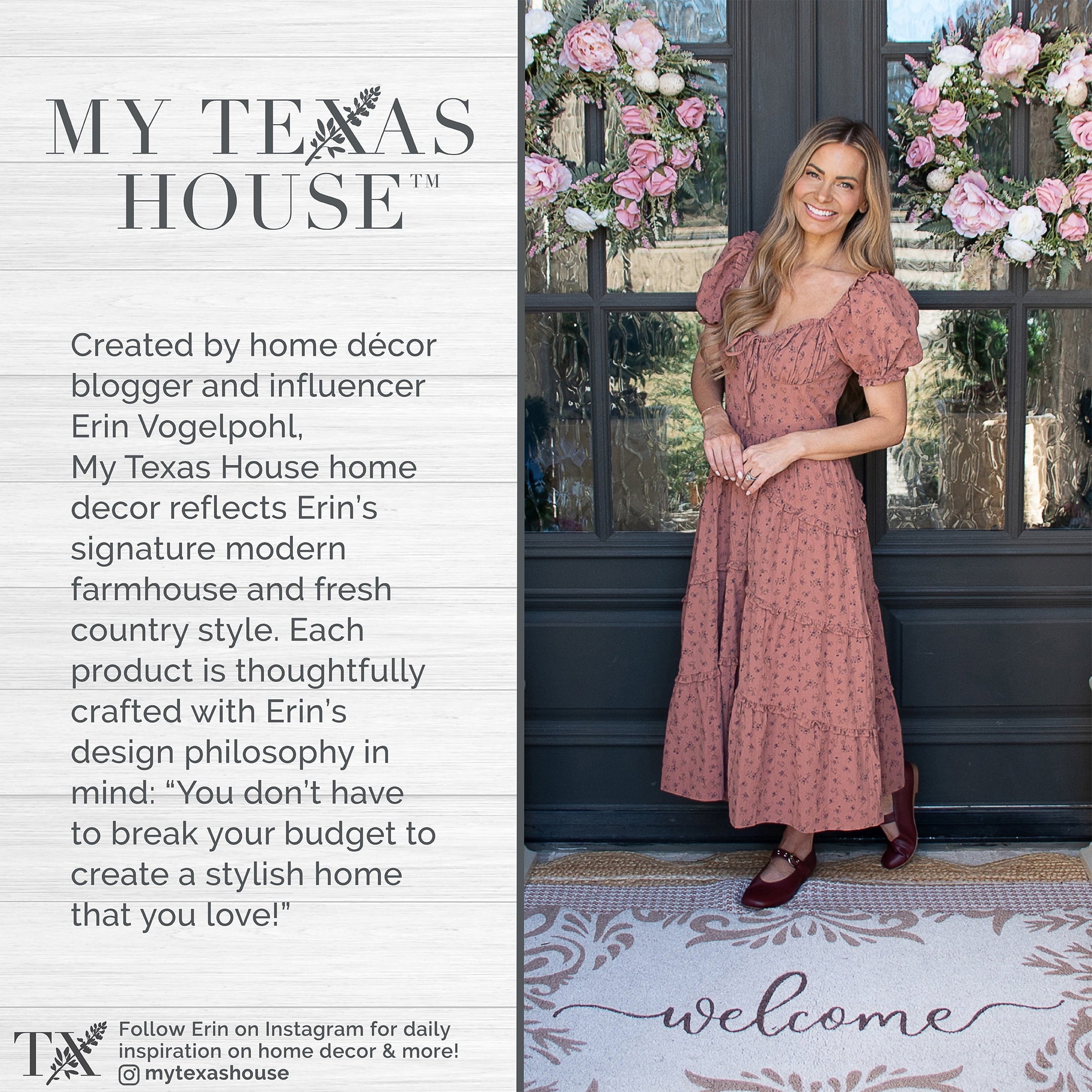 My Texas House Floral 11-Piece Comforter Set with Sheets, Taupe, Queen