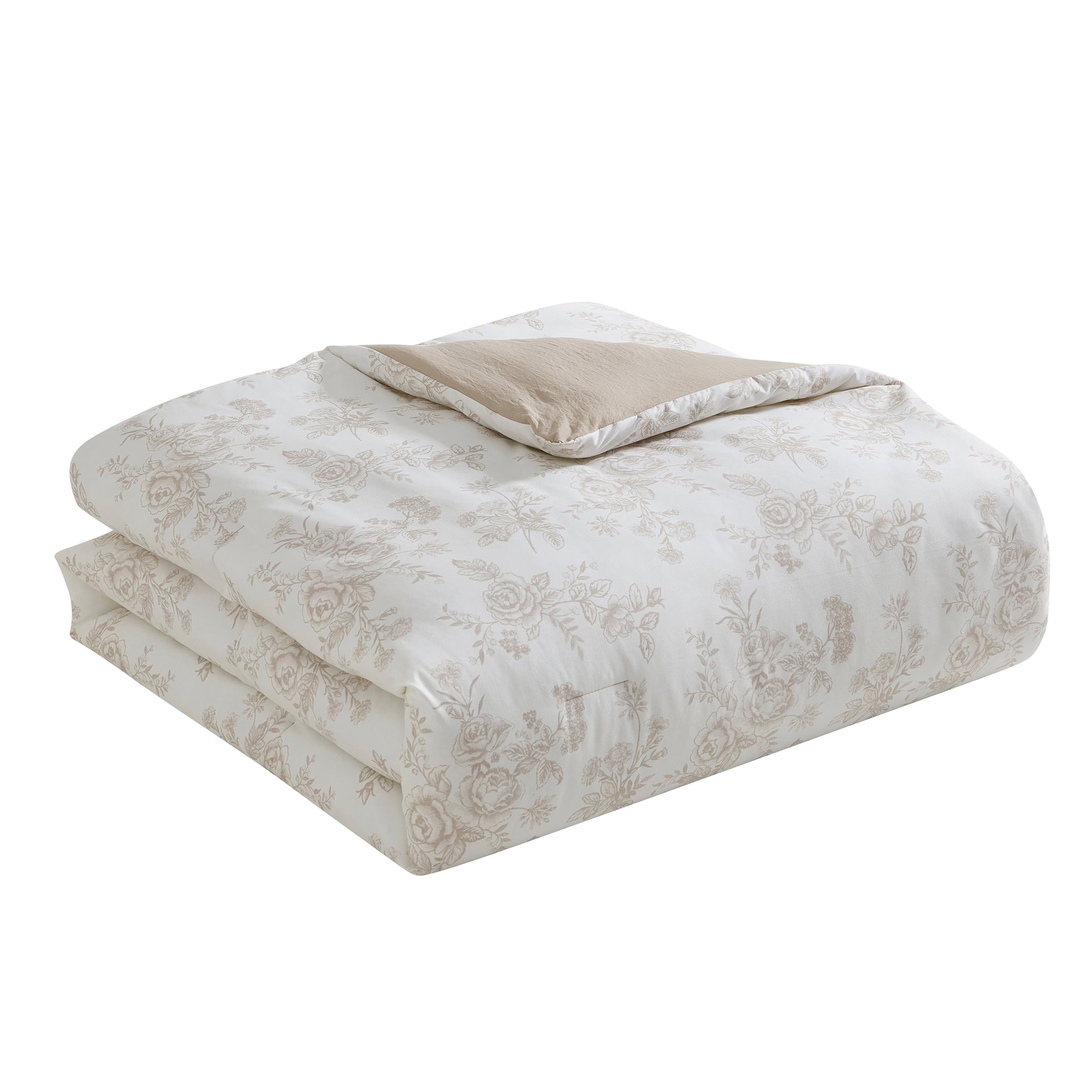 My Texas House Floral 11-Piece Comforter Set with Sheets, Taupe, Queen