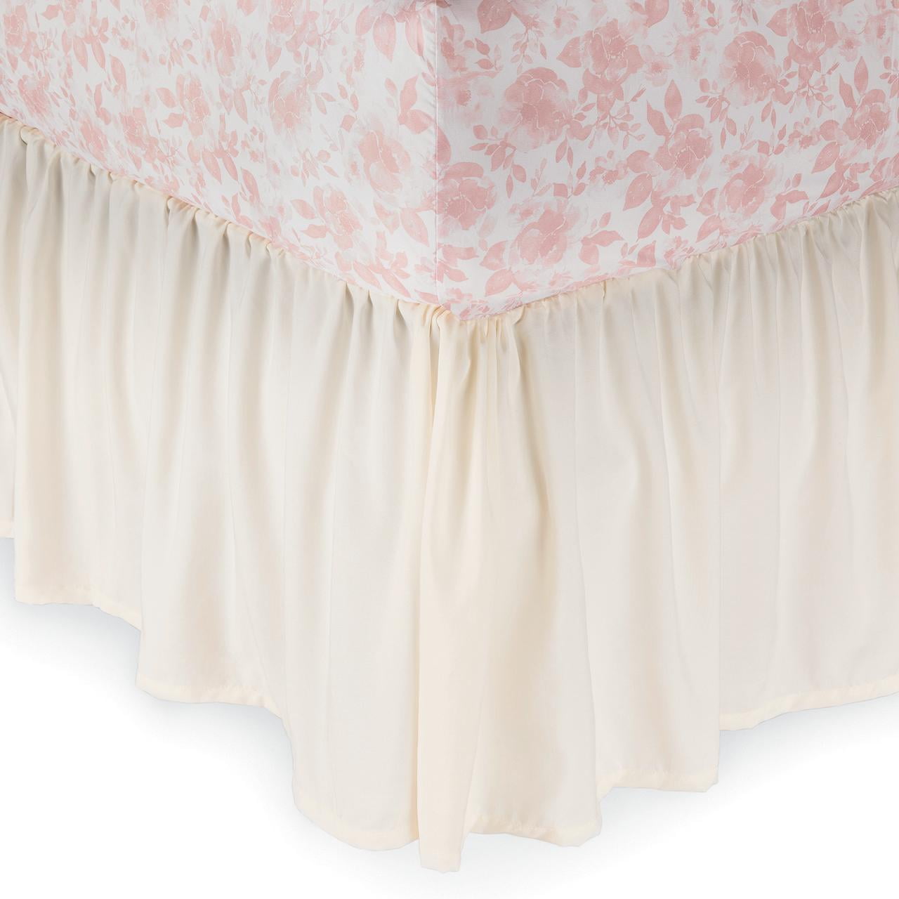 Mainstays 11-Piece Bed in a Bag Comforter Set with Sheets, Cream Ruffle, Queen