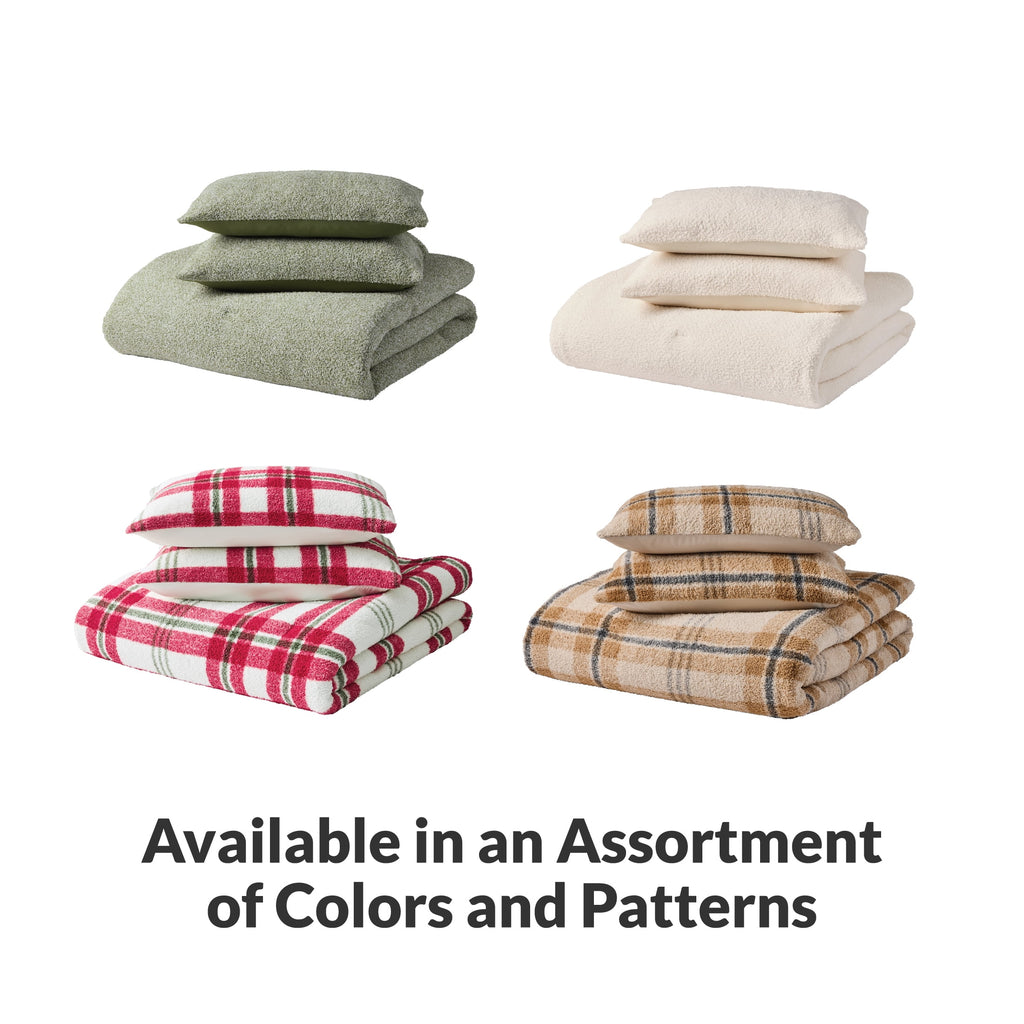 Better Homes & Gardens, Full/Queen, Comforter Set with Shams - Soft and Cozy, Red and Green Holiday Plaid