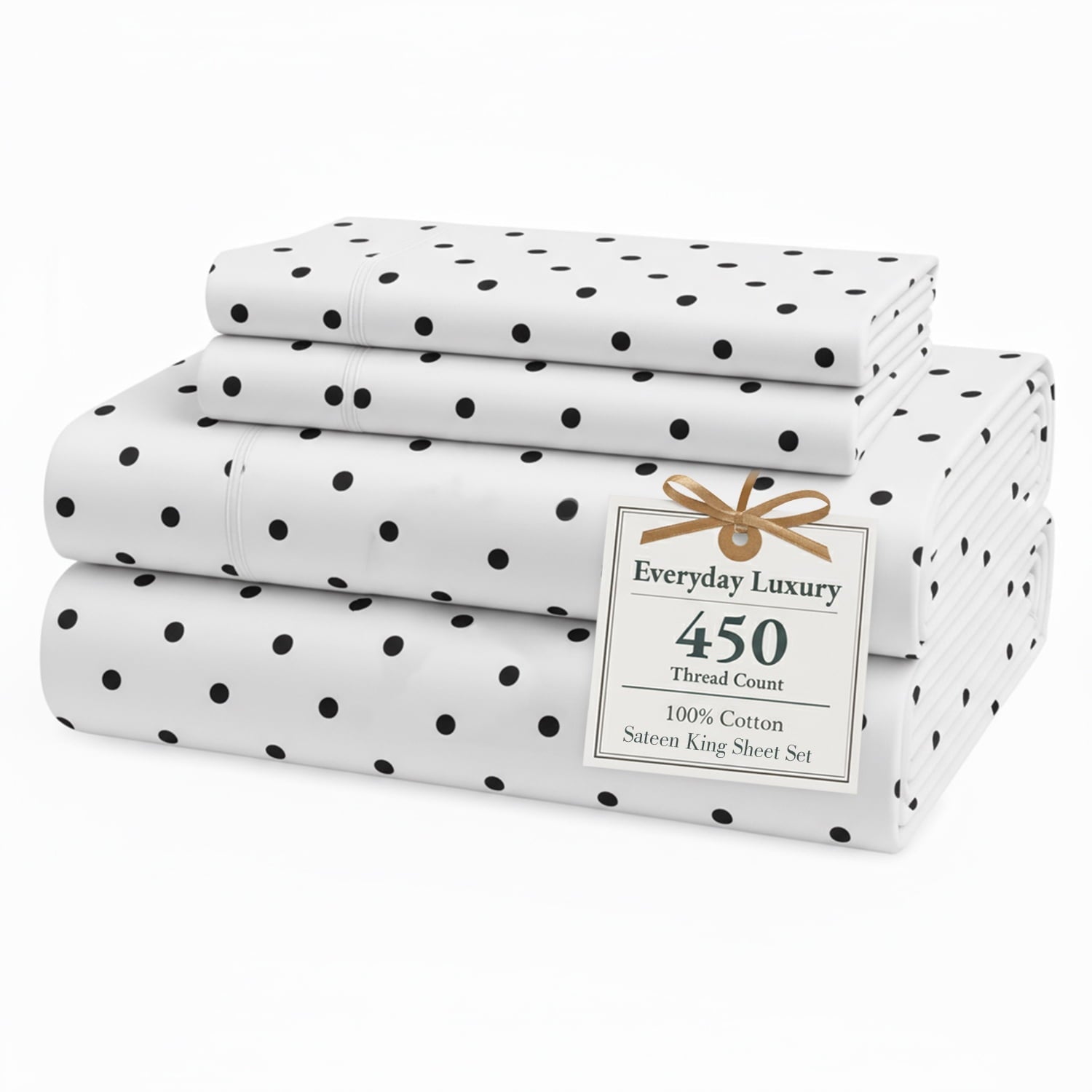 Casa Platino Cotton Twin Sheets – 450 Thread Count 100% Cotton Cooling Sheets, Soft Sateen Weave, Deep Pocket Fits 15” Mattress, Fade-Resistant Hotel Bedding – White