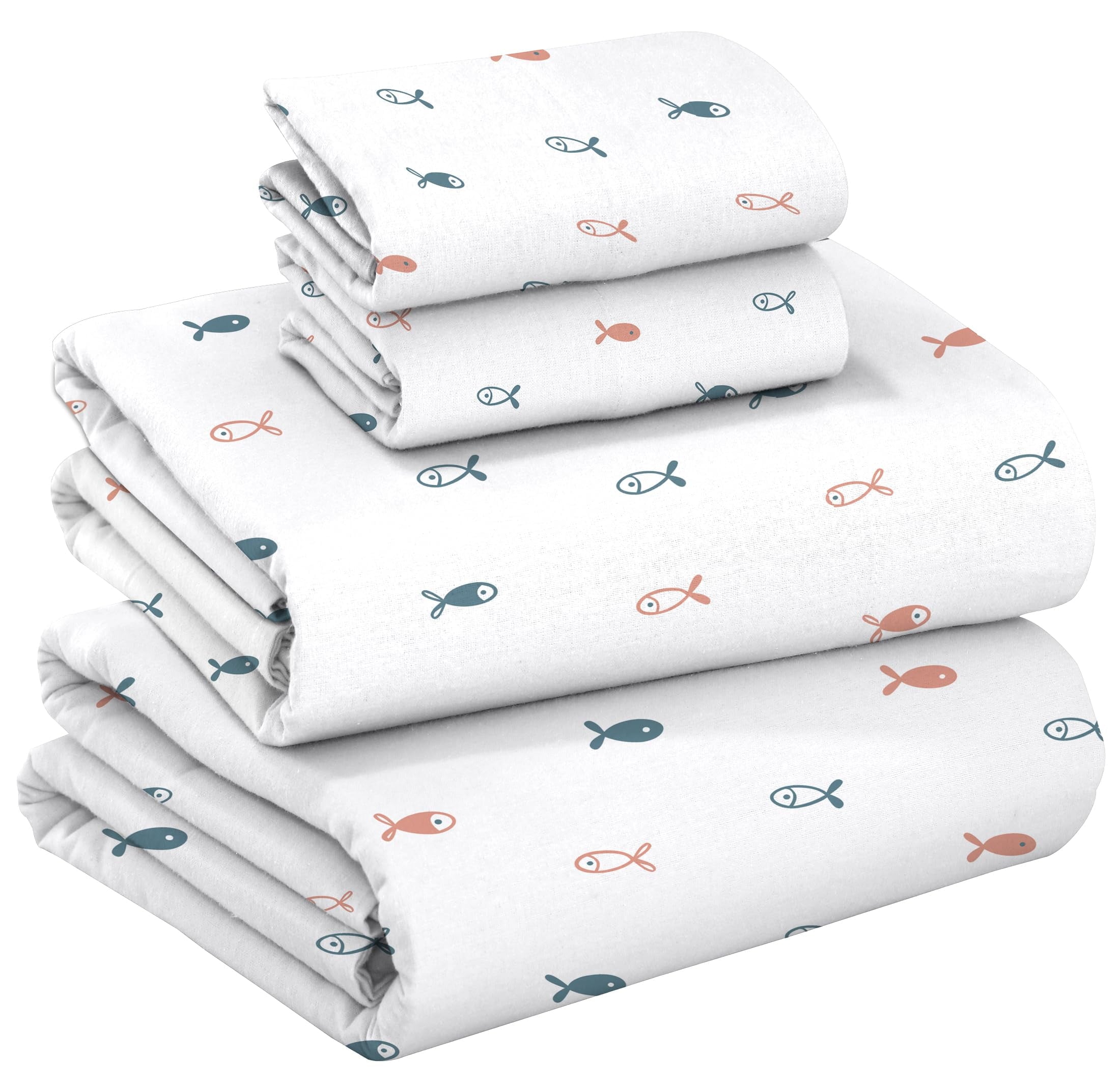 RUVANTI Flannel Sheets Queen Size - 100% Cotton Double Brushed Bed Sheets, Deep Pockets 16 Inches Queen Sheet Set, All Seasons Breathable & Extra Soft - Warm & Cozy, 4 Piece, Red Plaid